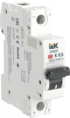 Выключатель автоматический модульный 1п K 0.5А M06N-DC ARMAT IEK AR-M06N-1-K0D5DC