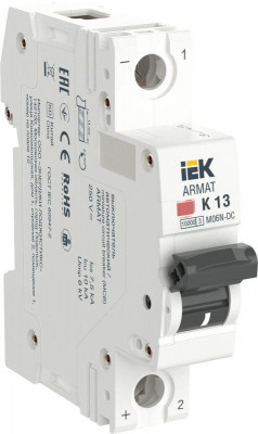 Выключатель автоматический модульный 1п K 13А M06N-DC ARMAT IEK AR-M06N-1-K013DC