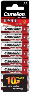 Элемент питания алкалиновый AA/LR6 1.5В Plus Alkaline SP8 (уп.8шт) Camelion 14862