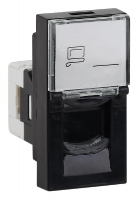 Розетка модульная компьютерная RJ-45 45х22.5мм черн. Ruvinil АДЛ 13-902-Ч