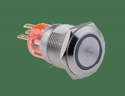 Кнопка IP67 с подсветкой син. с возвратом 1NO+1NC 220В AC MT67-R220B11 ОВЕН 107350