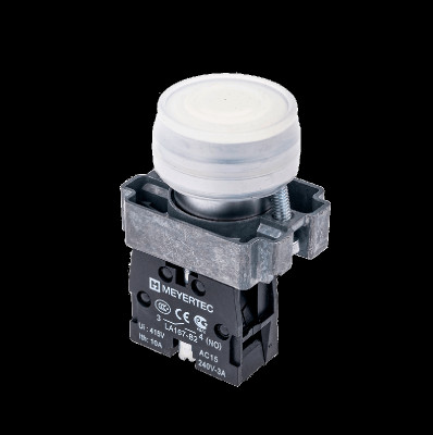 Кнопка в кожухе бел. 1NO мет. MTB2-BPZ111 ОВЕН 58159