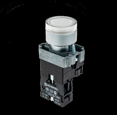 Кнопка с LED подсветкой бел. 24В AC/DC 1NO метал. MTB2-BW3161 ОВЕН 58203