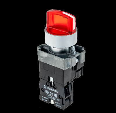 Переключатель с LED подсветкой 220В AC/DC красн. 3 полож. 1NC фикс. мет. MTB2-BK3463 ОВЕН 58225