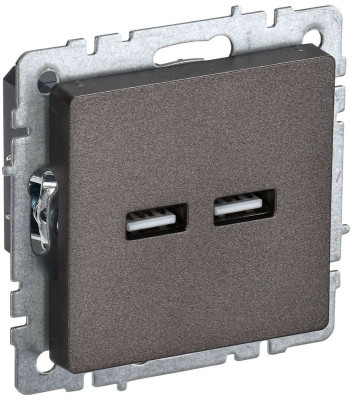 Розетка BRITE USB A+A 3.1А РЮ10-1-БрТБ механизм бронза IEK BR-U21-D31-K45
