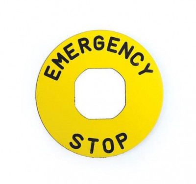 Табличка аварийной кнопки пластиковая Ф60мм EMAS BET60P