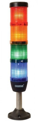 Колонна сигнальная 50мм 220В светодиод LED алюм. патрубок 100мм красн./зел./желт./син. EMAS IK54L220XM03