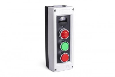 Пост 3-кнопочный со световым индикатором (А220х6) черн./сер. EMAS PK31S