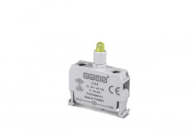 Блок-контакт подсветки с желт. светодиодом 12-30В перем. и пост. тока CK8 EMAS CK8