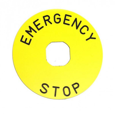 Табличка аварийной кнопки алюм. Ф90мм EMAS BET90A