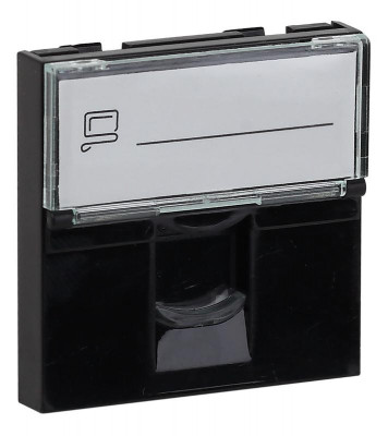 Розетка модульная компьютерная RJ-45 45х45мм черн. Ruvinil АДЛ 13-908-Ч