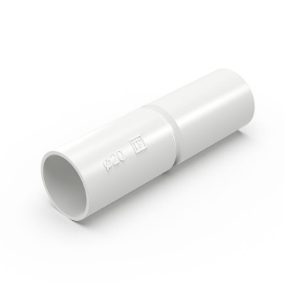 Патрубок-муфта d20мм бел. (уп.10шт) Промрукав PR13.02448