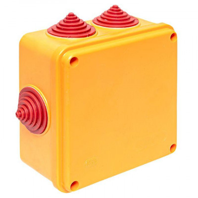 Коробка огнестойкая 100х100х50мм IP55 3 двойных клеммника 1.5-2.5кв.мм EKF plc-kmrf-100-6-02