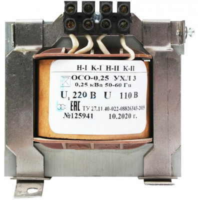 Трансформатор ОСО-0.25 УХЛ3 220/2х14.5. IP00 Электротехник ET014065