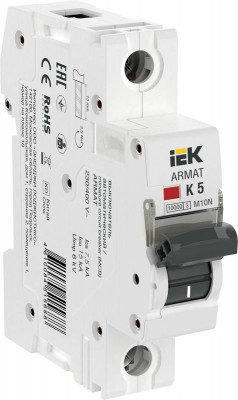 Выключатель автоматический модульный 1п K 5А M10N ARMAT IEK AR-M10N-1-K005