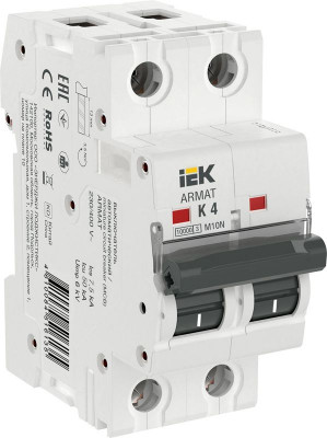 Выключатель автоматический модульный 2п K 4А M10N ARMAT IEK AR-M10N-2-K004