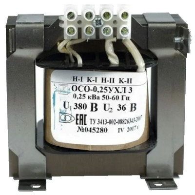 Трансформатор ОСО-0.25 УХЛ3 380/36. IP00 Электротехник ET002215