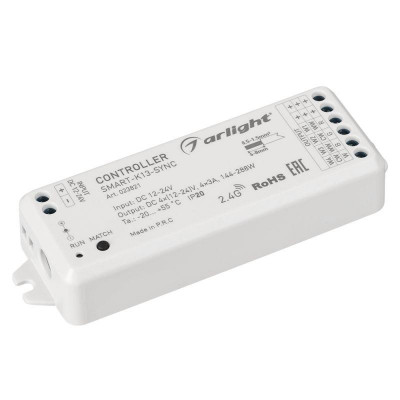 Контроллер SMART-K13-SYNC (12-24В 4х3А 2.4G) IP20 пластик Arlight 023821