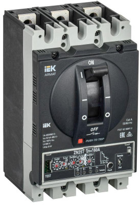 Выключатель автоматический в литом корпусе 3п D 50кА 160А расцепитель электронный продвинутый ARMAT IEK AR-MCCB-3D-050-0160A-ELPC