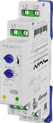 Реле контроля трехфазного линейного напряжения РКФ-М07-1-15 AC400В УХЛ2 (спец.) Меандр A8302-16934935