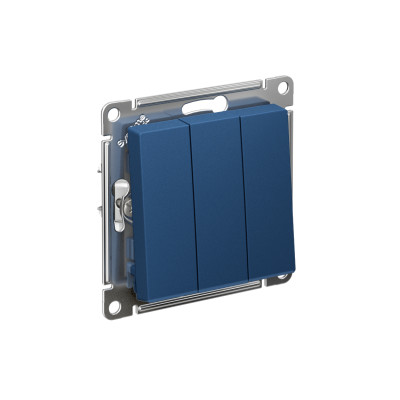 Выключатель 3-кл. AtlasDesign (сх. 1+1+1) 10AX механизм аквамарин SE ATN001131