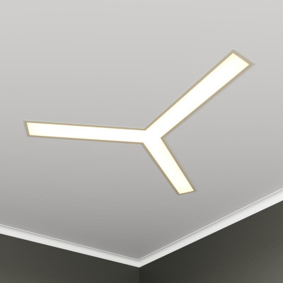 Светильник светодиодный RVE-LBX-TRINITY-1830-V 83Вт 4000К 1830х1589х100мм S80мм трехлучевой крест встраив. бел. RVElektro RVE00003162