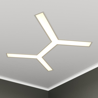 Светильник светодиодный RVE-LBX-TRINITY-2X-1430-V 105Вт 4000К 1430х1630х100мм S80мм трехлучевой крест 2Х встраив. бел. RVElektro RVE00003049