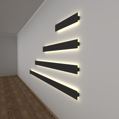 Светильник светодиодный RVE-PLS-MIKA-2000-N 2000х96х35 50Вт бра линейный накладной 4000К черн. RVElektro RVE00003318