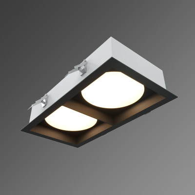 Светильник светодиодный RVE-LBX-SENSO-2X-190х365-V Карданник 190х365х67мм 18Вт встраиваемый 4000К бел. RVElektro RVE00003324