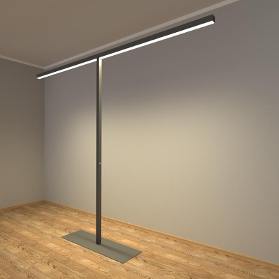 Светильник светодиодный RVE-PLS5070-STELLA-2100х2600-T-DIM торшер Т-образ. 2100х2600мм 50х70мм 64Вт напольный 4000К DALI стойка 2100х800х300мм черн. RVElektro RVE00003329