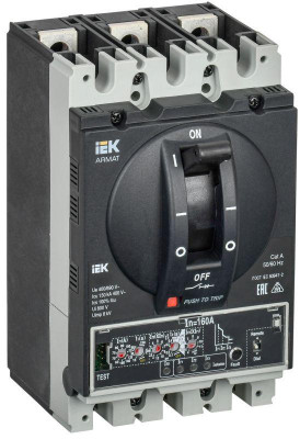 Выключатель автоматический в литом корпусе 3п D 150кА 160А расцепитель электронный продвинутый ARMAT IEK AR-MCCB-3D-150-0160A-ELPC