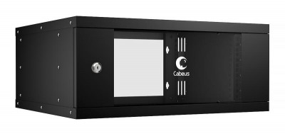 Шкаф телекоммуникационный настенный разборный LIGHT WSC-05D-4U55/45-BK 19дюйм 4U дверь стекло черн. Cabeus 10184c