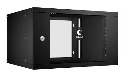 Шкаф телекоммуникационный настенный разборный LIGHT WSC-05D-6U55/45-BK 19дюйм 6U дверь стекло черн. Cabeus 10172c