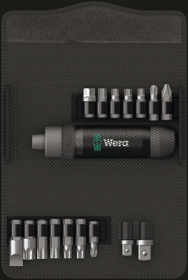 Набор бит с винтовертом ударным (отверткой ударной) 2090/17 17 предметов Wera WE-072017