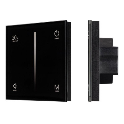 Панель SMART-P6-DIM-G-IN Black (12-24В 4х3А Sens 2.4G) (IP20 пластик) Arlight 034780