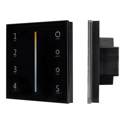 Панель Sens SMART-P43-MIX Black (230В 4 зоны 2.4G) (IP20 пластик) Arlight 028137
