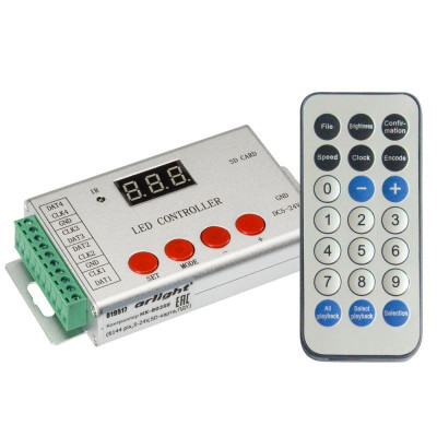 Контроллер HX-802SE-2 (6144 pix 5-24В SD-карта ПДУ) Arlight 022992