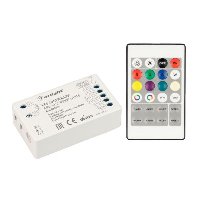 Контроллер ARL-4022-RGBW White 5-24В 4х4А ПДУ 24 кнопки RF IP20 пластик Arlight 032358