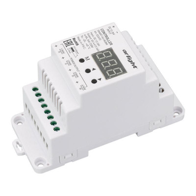 Контроллер SMART-K3-RGBW (12-36В 4х5А DIN 2.4G) (IP20 пластик) Arlight 022493
