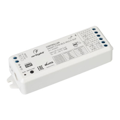 Контроллер SMART-TUYA-BLE-MULTI-SUF (12-24В 5х3А RGB-MIX 2.4G) (IP20 пластик) Arlight 033001