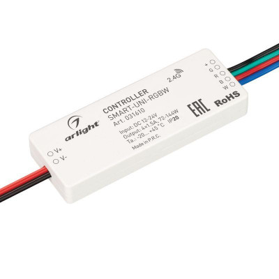 Контроллер SMART-UNI-RGBW (12-24В 4х1.5А 2.4G) (IP20 пластик) Arlight 031610