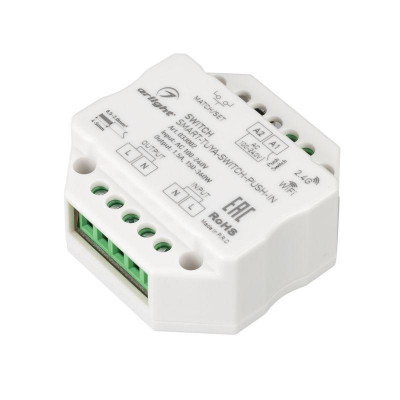 Контроллер-выключатель SMART-TUYA-SWITCH-PUSH-IN (230В 1.5А WiFi 2.4G) (IP20 пластик) Arlight 033002