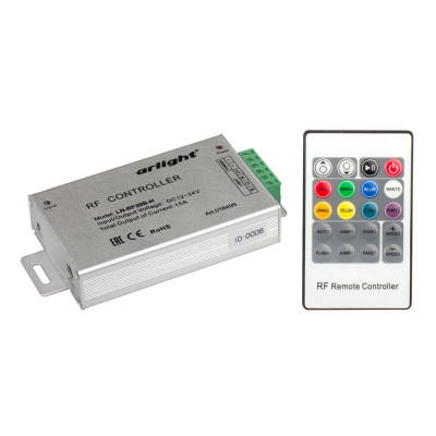 Контроллер LN-RF20B-H (12-24В 180-360Вт ПДУ 20кн) (IP20 металл) Arlight 016499