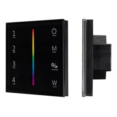 Панель Sens SMART-P30-RGBW Black (230В 4 зоны 2.4G) (IP20 пластик) Arlight 027104