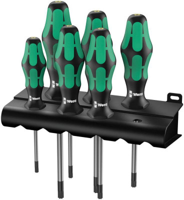 Набор отверток 367/6 TORX Kraftform Plus 6 предметов (TX 10х80/15х80/20х100/25х100/30х115/40х130) Wera WE-028062