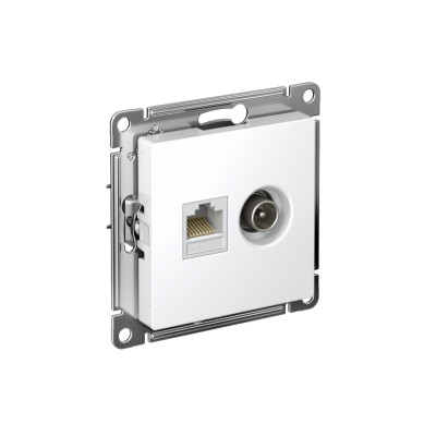 Розетка компьютерная + телевизионная 2-м СП AtlasDesign RJ45 кат.5E + TV механизм лотос SE ATN001389