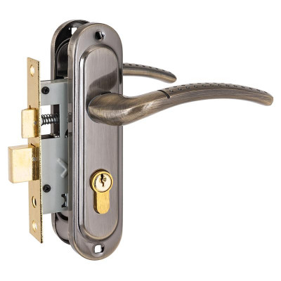 Замок врезной с ручкой 132/50 AB старая бронза Стандарт 4 851