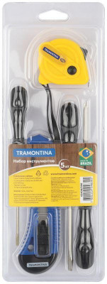 Набор инструментов MASTER (3 отвертки; строительный нож; рулетка 2м) (5 предметов) Tramontina Б0057008