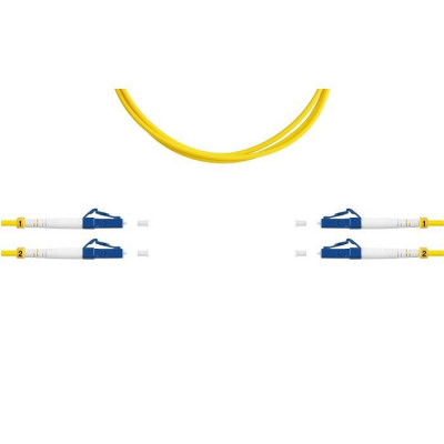 Патч-корд ВО SM(G.652.D) LC/UPC-LC/UPC 3.0мм duplex LSZH 5м желт. SUPRLAN 09-0655