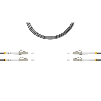 Патч-корд ВО MM(OM1) LC/UPC-LC/UPC 3.0мм duplex LSZH 2м сер. SUPRLAN 09-12107